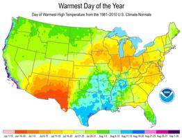 Map Shows that Hottest Day of the Year Is Still To Come in Many States
